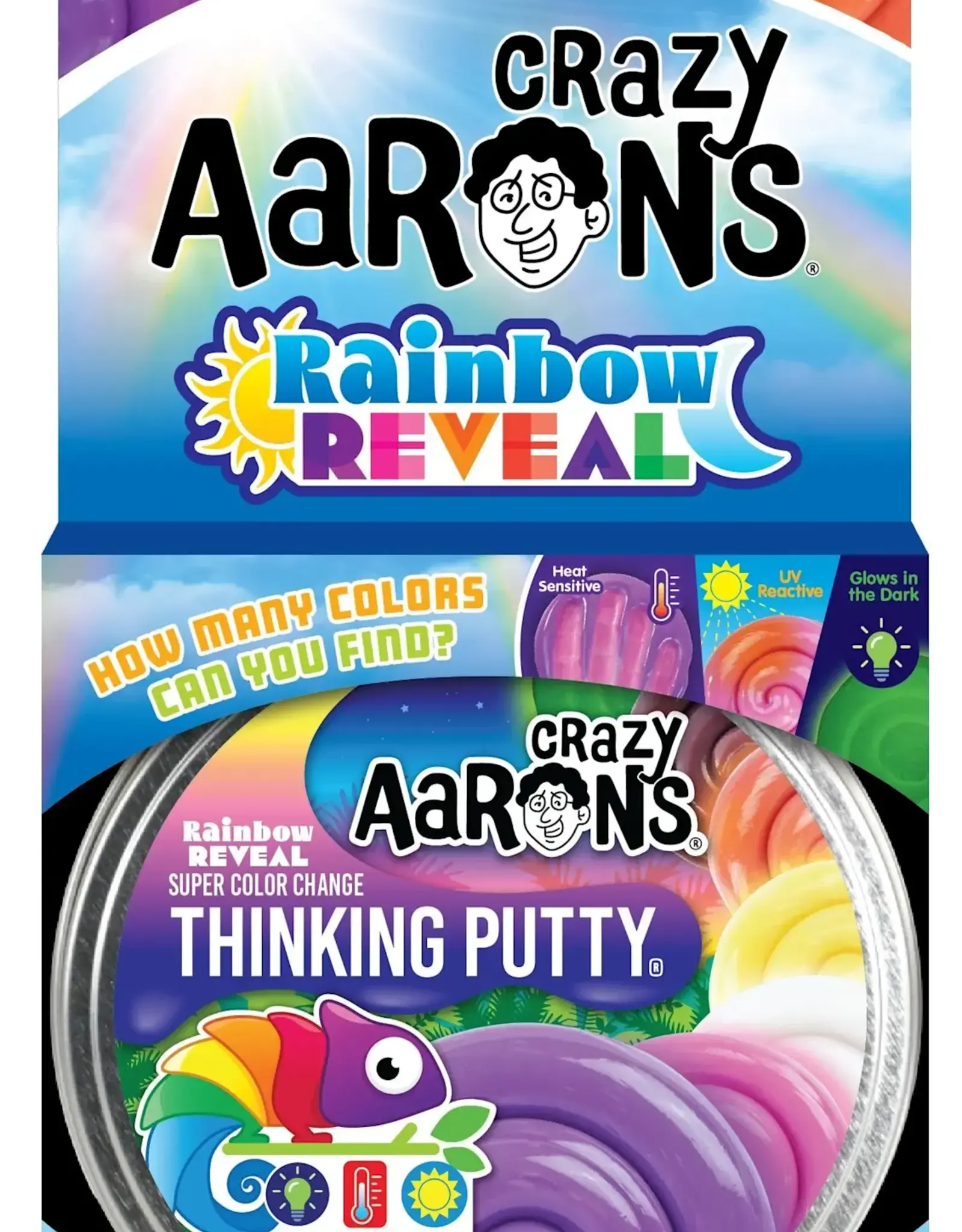Crazy Aarons RAINBOW REVEAL THNKING PUTTY TIN