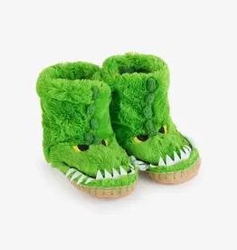 Little Blue House FUZZY SLOUCH SLIPPERS ALLIGATOR SMALL (5-7)
