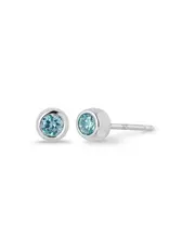 Boma AQUA CUBIC ZIRCONIA STUD EARRING SILVER