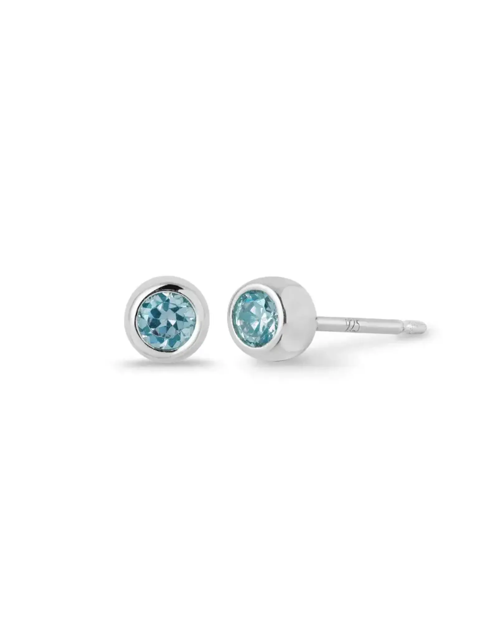 Boma AQUA CUBIC ZIRCONIA STUD EARRING SILVER