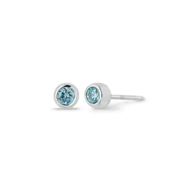 Boma AQUA CUBIC ZIRCONIA STUD EARRING SILVER