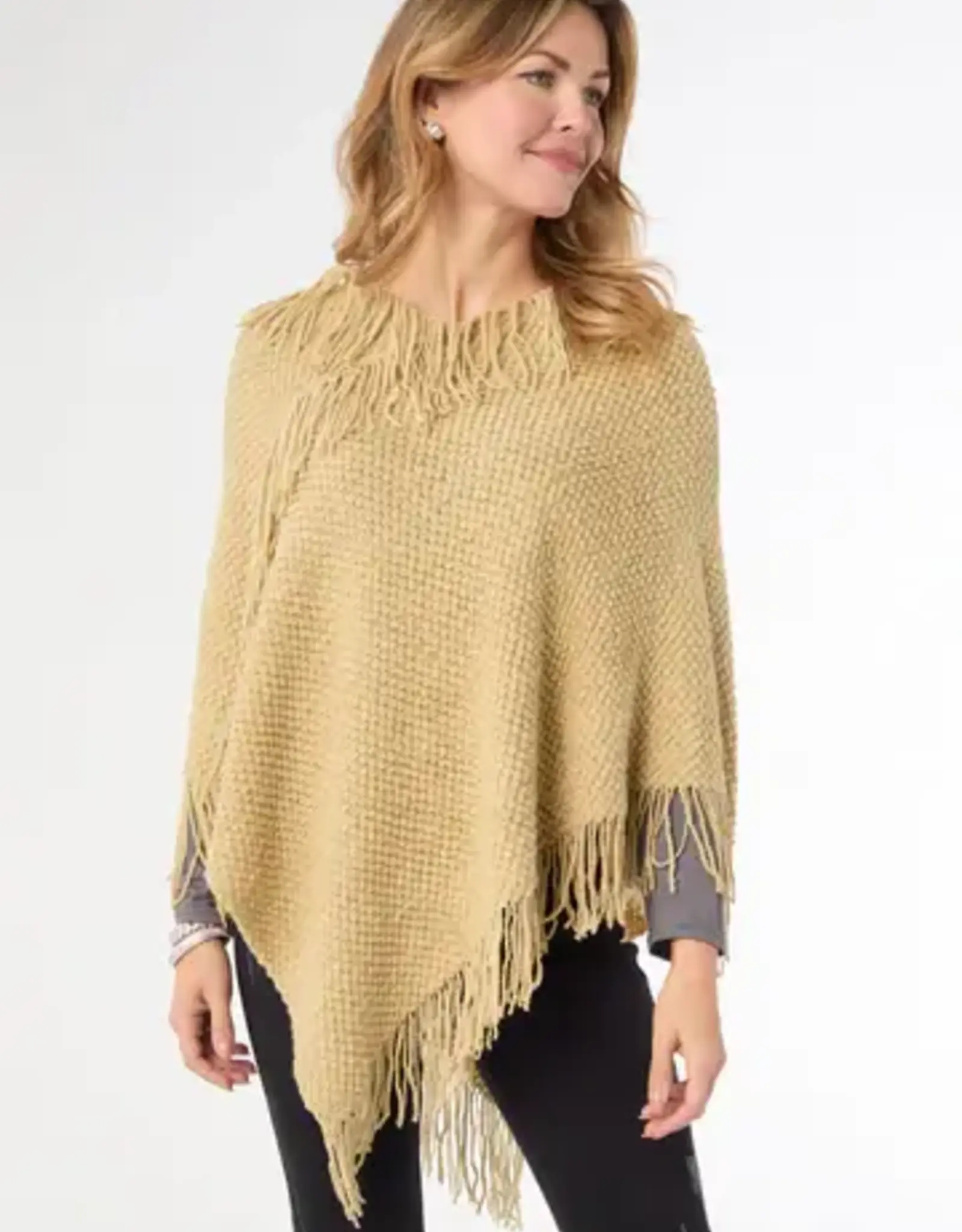 TGB / Good Bead ANNIE PONCHO WITH FRINGE CITRON