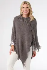 TGB / Good Bead ANNIE PONCHO WITH FRINGE GREY