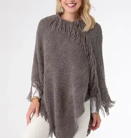 TGB / Good Bead ANNIE PONCHO WITH FRINGE GREY