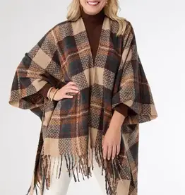 TGB / Good Bead FANO PLAID WRAP BROWN/TEAL