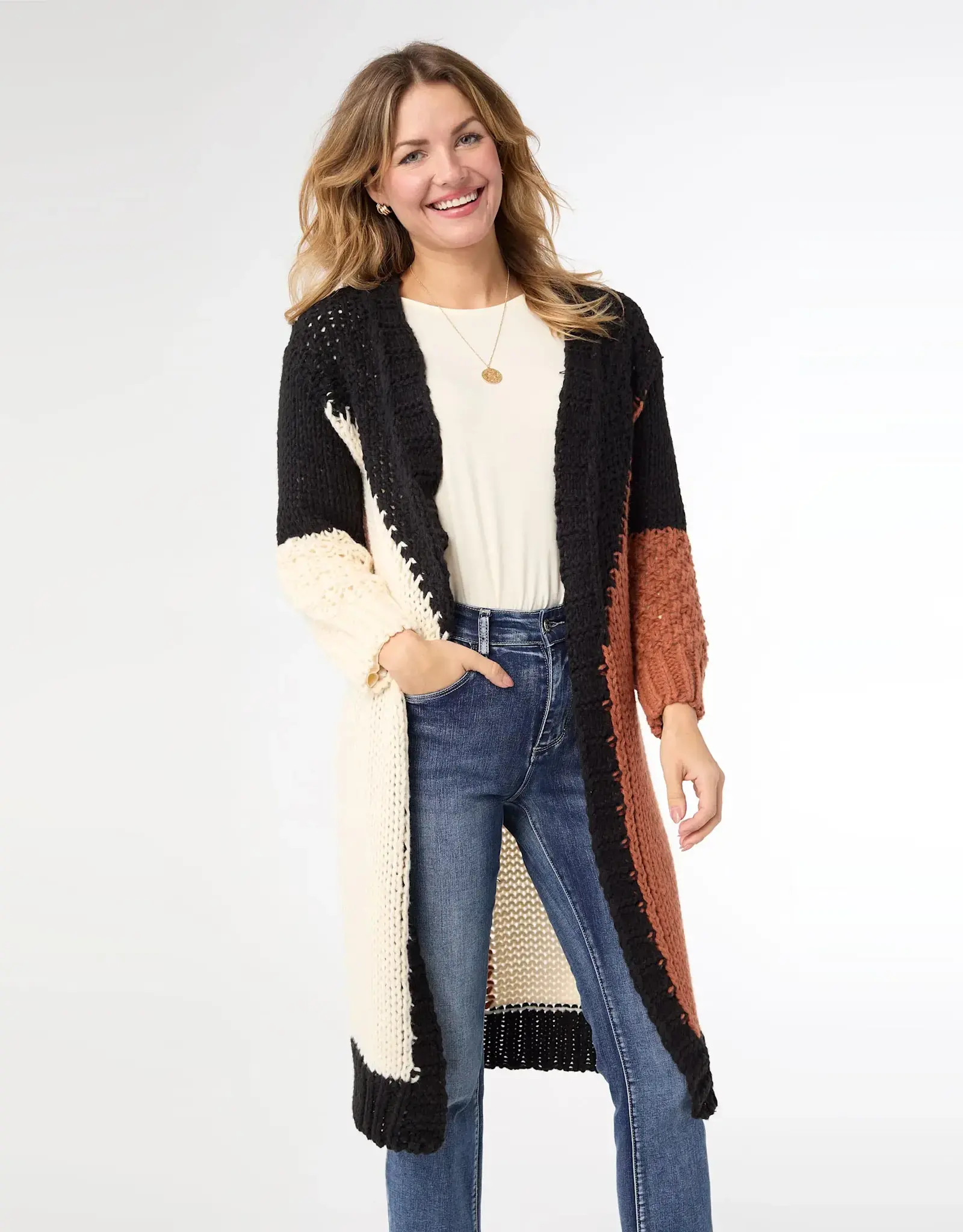 TGB / Good Bead RAVELL CHUNKY OPEN KNIT CARDIGAN S/M