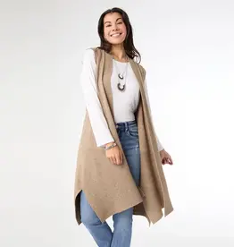TGB / Good Bead HEAVENLY LUXE CONTRAST RIB VEST S/M TAN
