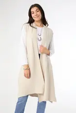 TGB / Good Bead HEAVENLY LUXE CONTRAST RIB VEST L/XL OATMEAL