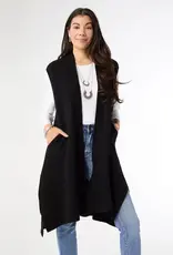 TGB / Good Bead HEAVENLY LUXE CONTRAST RIB VEST S/M BLACK