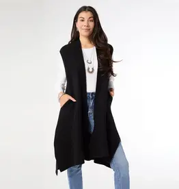 TGB / Good Bead HEAVENLY LUXE CONTRAST RIB VEST S/M BLACK