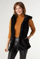 TGB / Good Bead LYRIC FAUX FUR HOODED VEST BLACK S/M