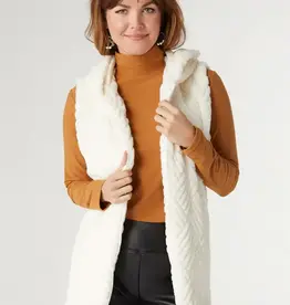 TGB / Good Bead LYRIC FAUX FUR HOODED VEST WHITE L/XL