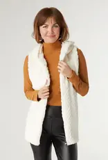 TGB / Good Bead LYRIC FAUX FUR HOODED VEST WHITE S/M