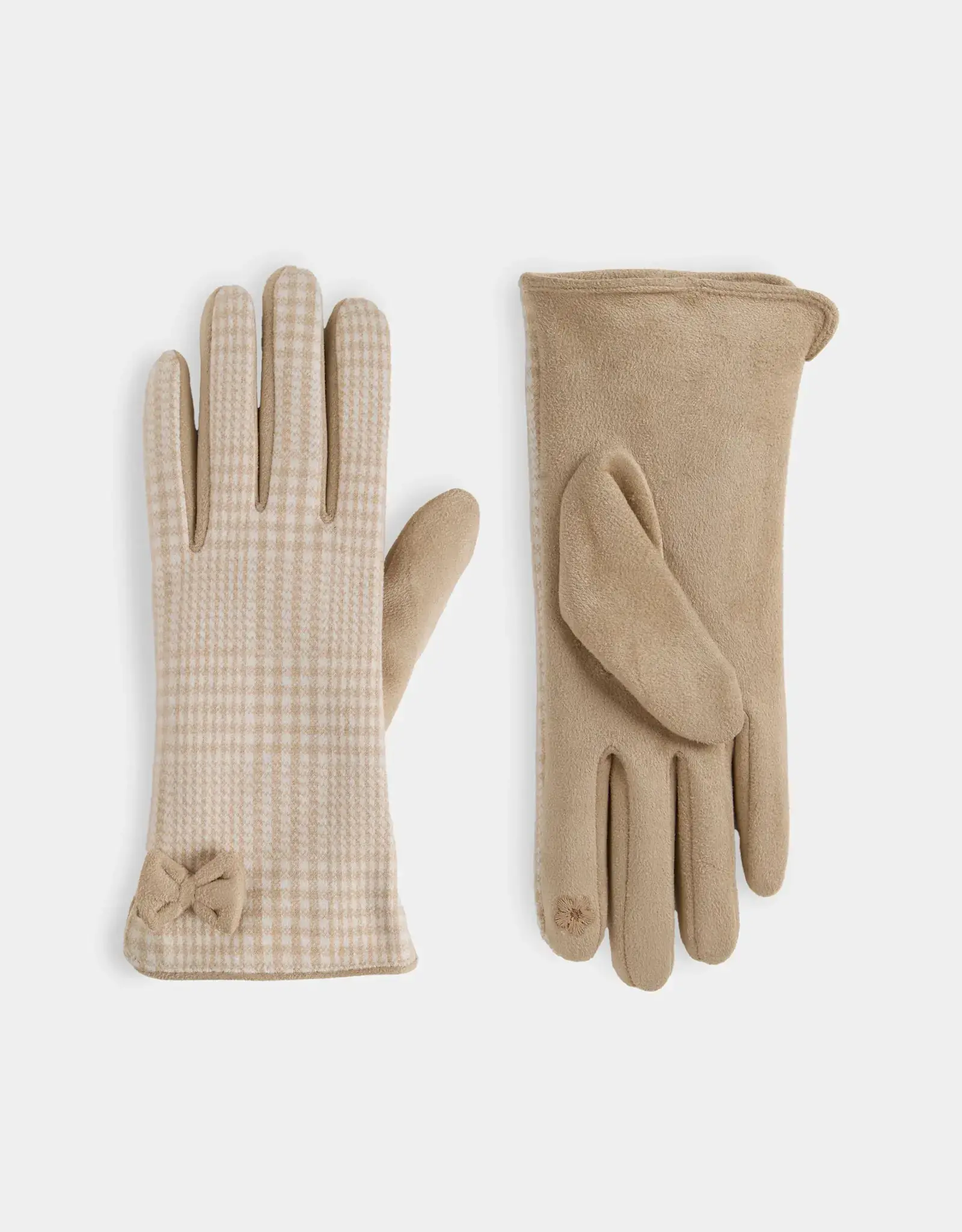 TGB / Good Bead DARLING BOW HOUNDSTOOTH TOUCHSCREEN GLOVES-Multiple Colors