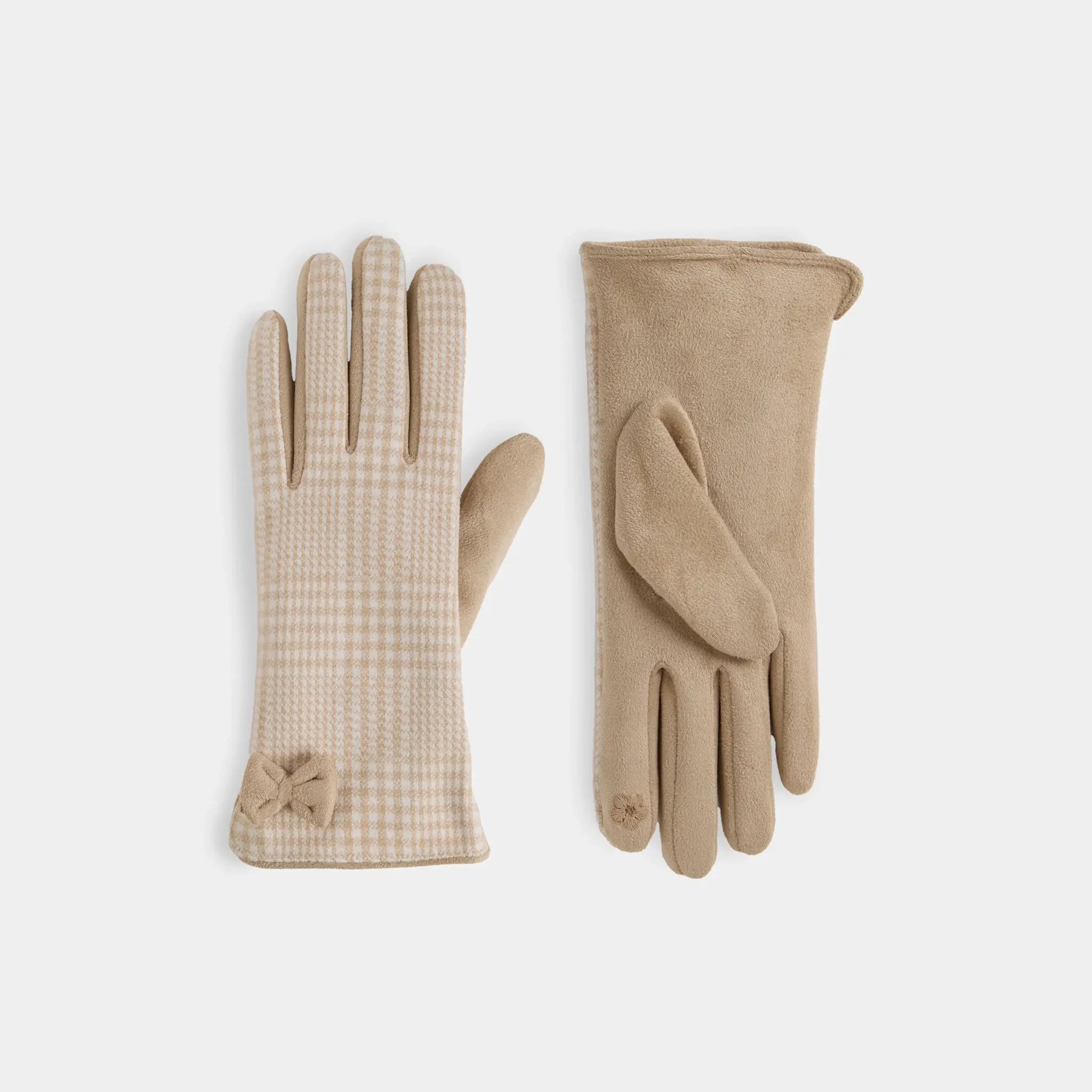 DARLING BOW HOUNDSTOOTH TOUCHSCREEN GLOVES-Multiple Colors