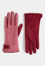 TGB / Good Bead DARLING BOW HOUNDSTOOTH TOUCHSCREEN GLOVES-Multiple Colors