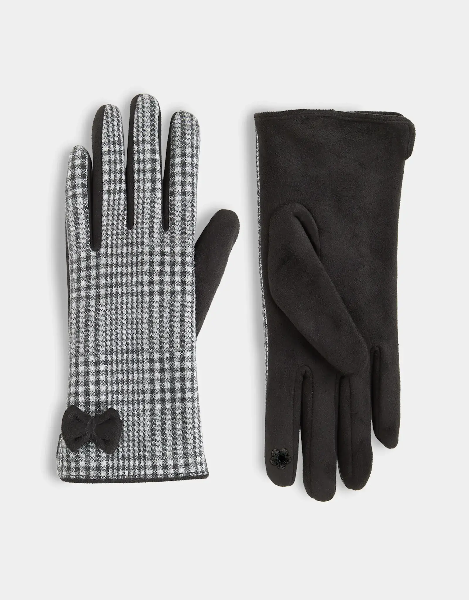 TGB / Good Bead DARLING BOW HOUNDSTOOTH TOUCHSCREEN GLOVES-Multiple Colors