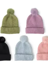 DM Merchandising BRITTS KNITS POWDER KNIT ULTRA SOFT POM HAT-Multiple Colors