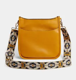 TGB / Good Bead MINI ALMA ZIP TOP MESSENGER WITH STRAP MUSTARD