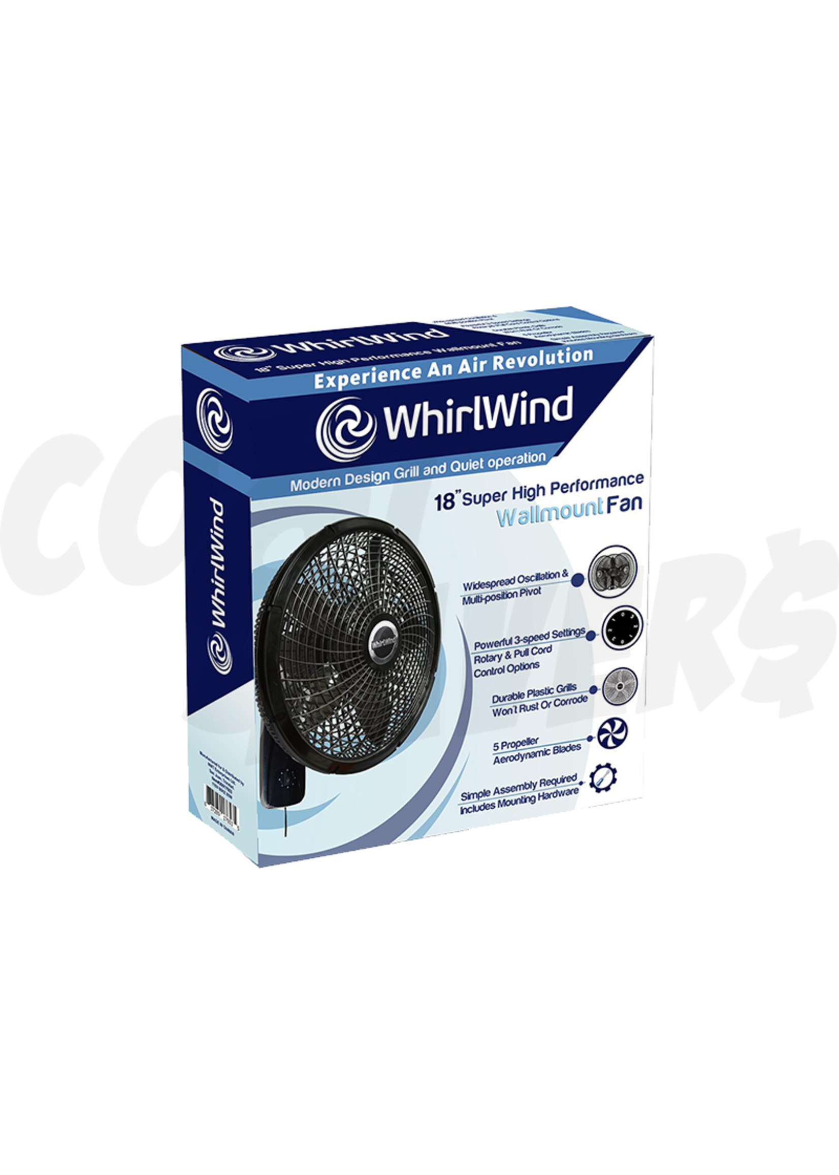 Whirlwind Whirlwind 18" High Performance Wall Mount Fan