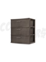 Sterilite Sterilite Large 3 Drawer Weave Design Storage Unit