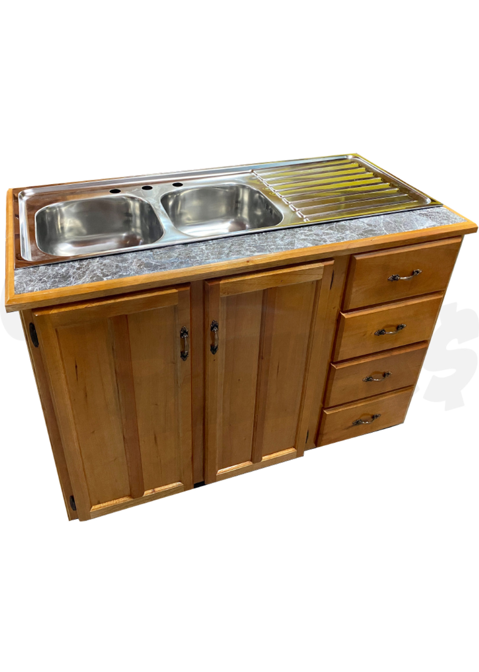 4ft Cedar Counter-Top w/Double Sink (SK)