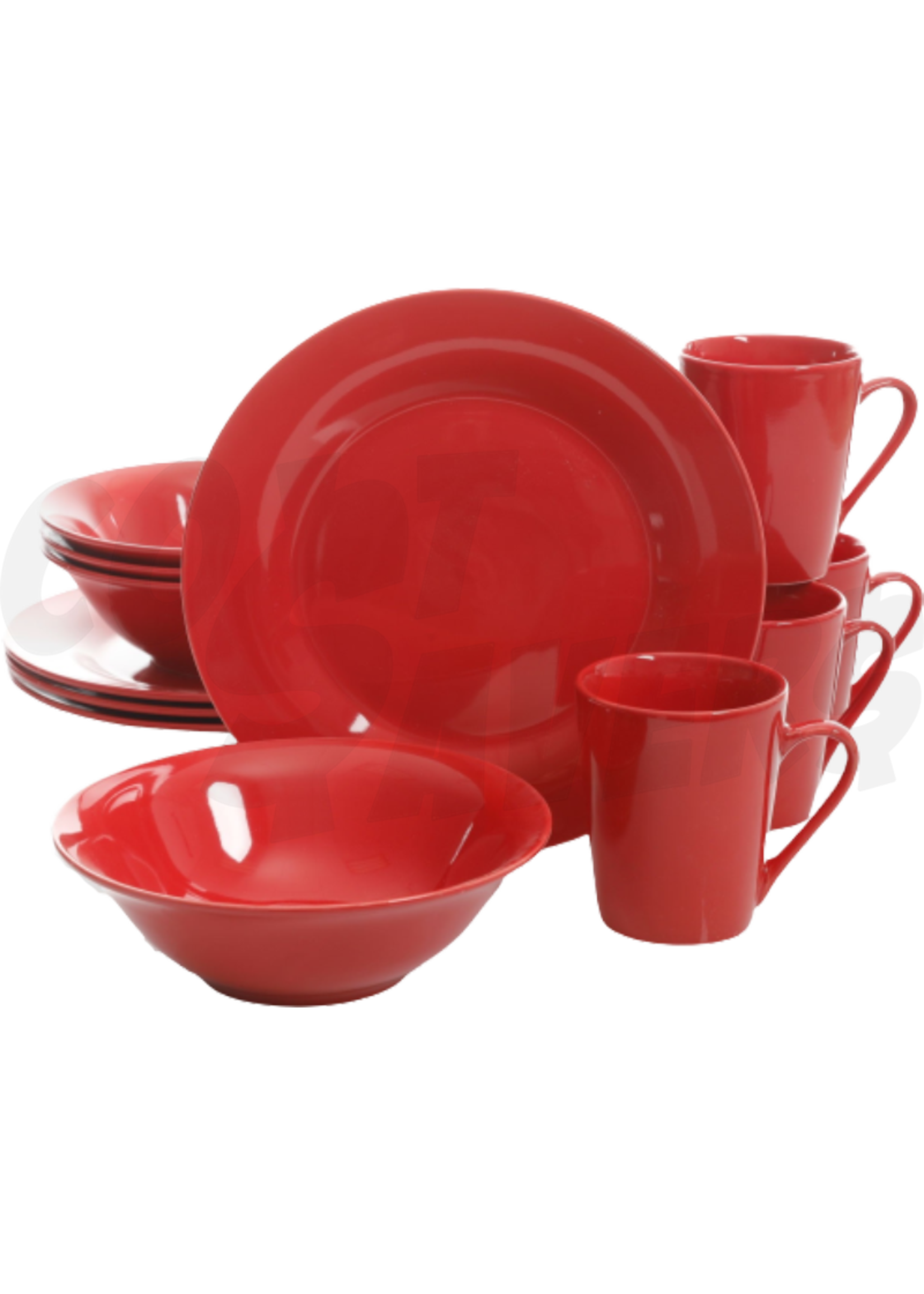 Gibson Gibson Home Carlton 12pc Dinner Ware Set (Red)