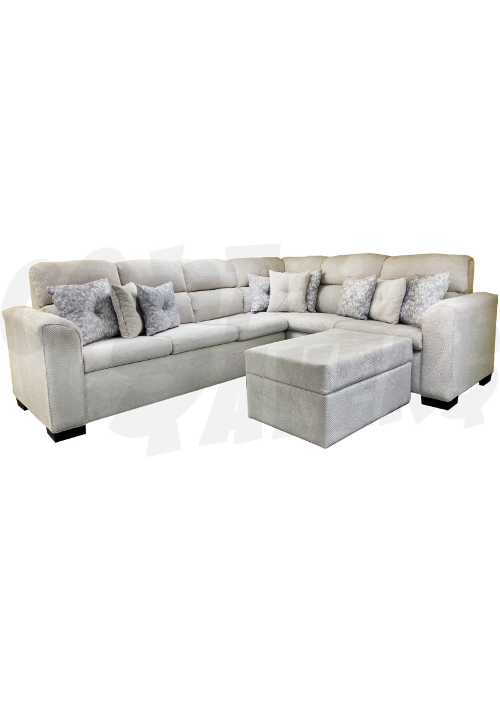 Orchid Pillow Back Sectional (Cream)