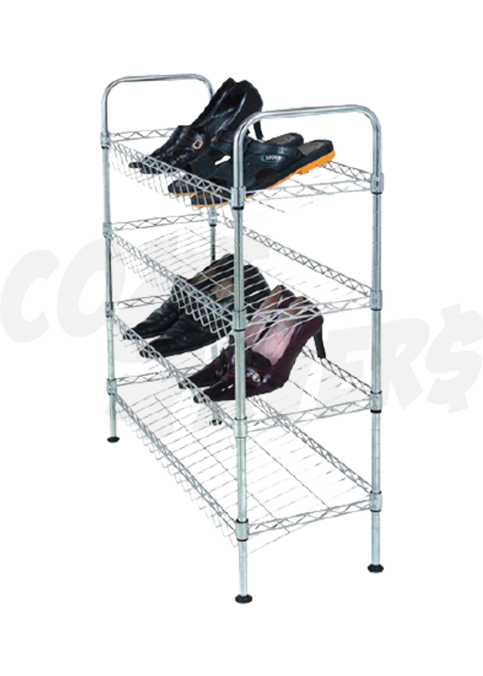 4 Tier Chrome Adjustable Shoe Rack