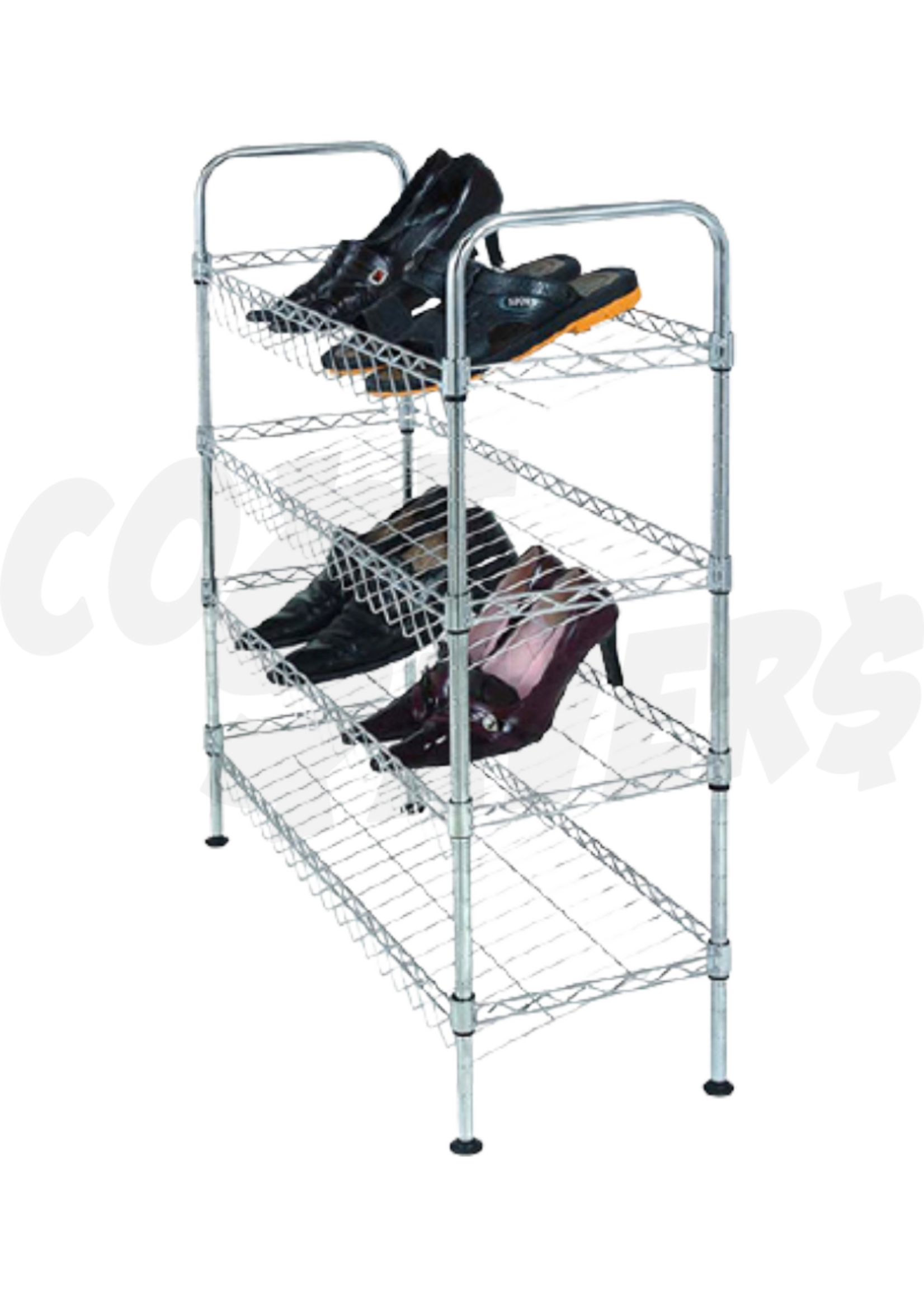 Welland 4 Tier Chrome Adjustable Shoe Rack