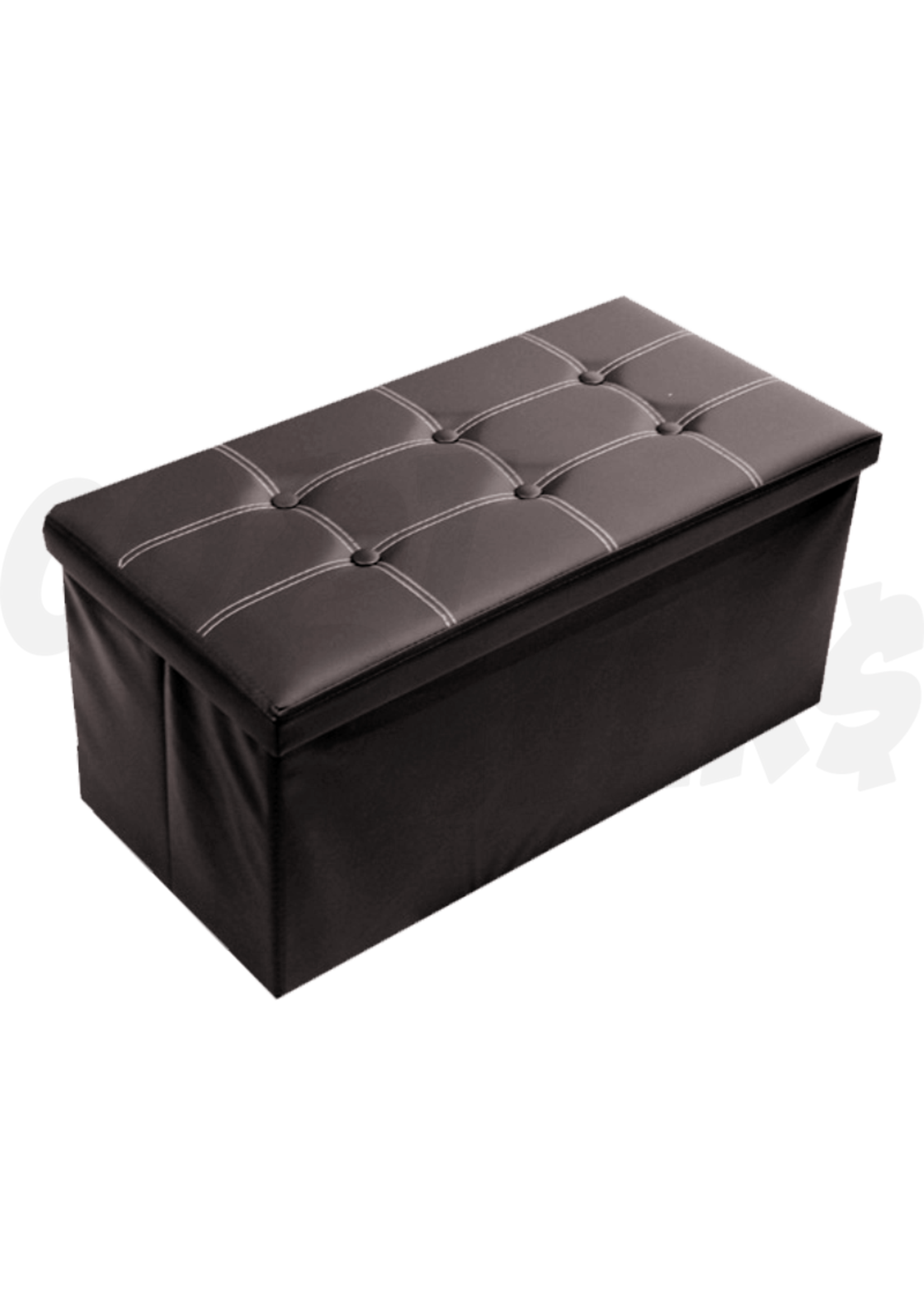 Large Leather Ottoman Bench (Brown)