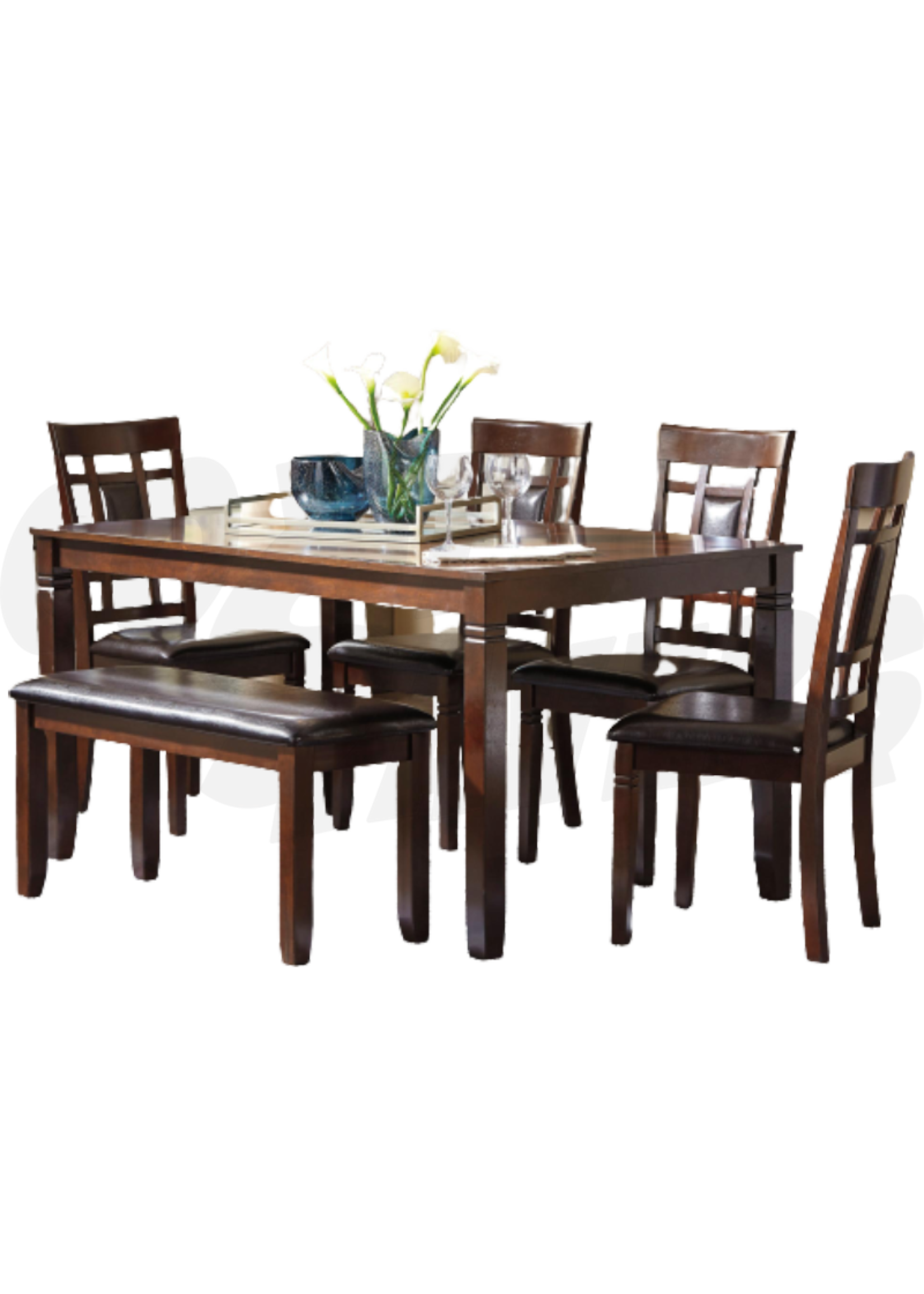 Signature Design Bennox 6pc Dining Set, Bennox Dining Room Table And Chairs With Bench Set Of 6