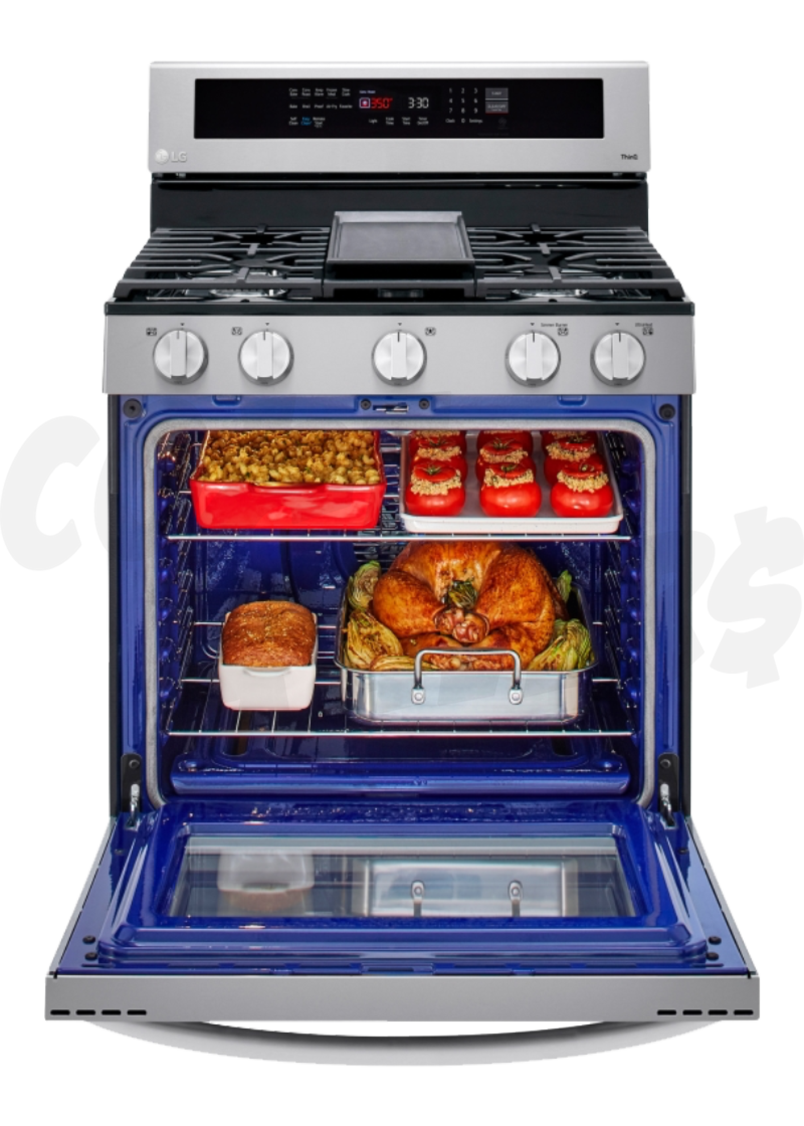 LG LG 30" 5.8 Cu. Ft. Instaview Wi-Fi Convection Gas Range w/ Air Fry