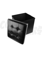 Home Collections Leather Storage Ottoman Black