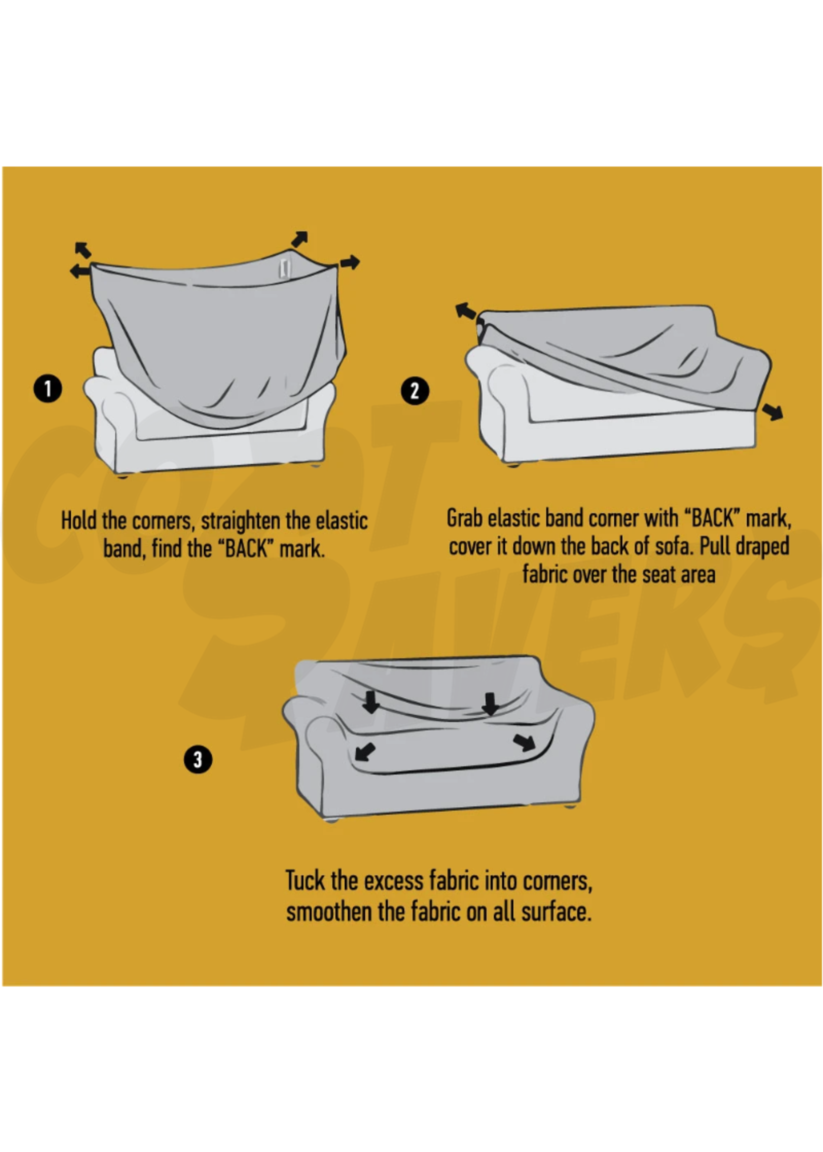 Dahdoul 3pc Microsuede Slip Cover Set Grey