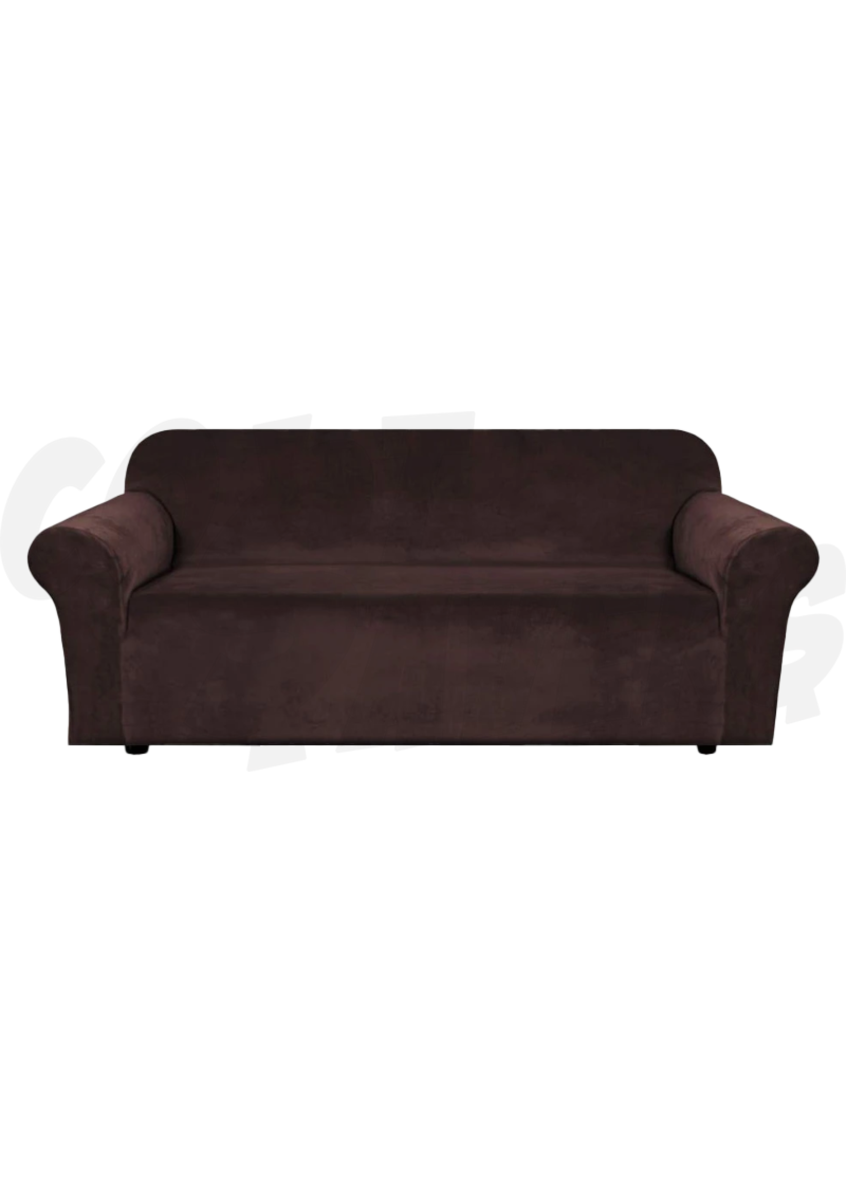 Dahdoul 3pc Microsuede Slip Cover Set Brown