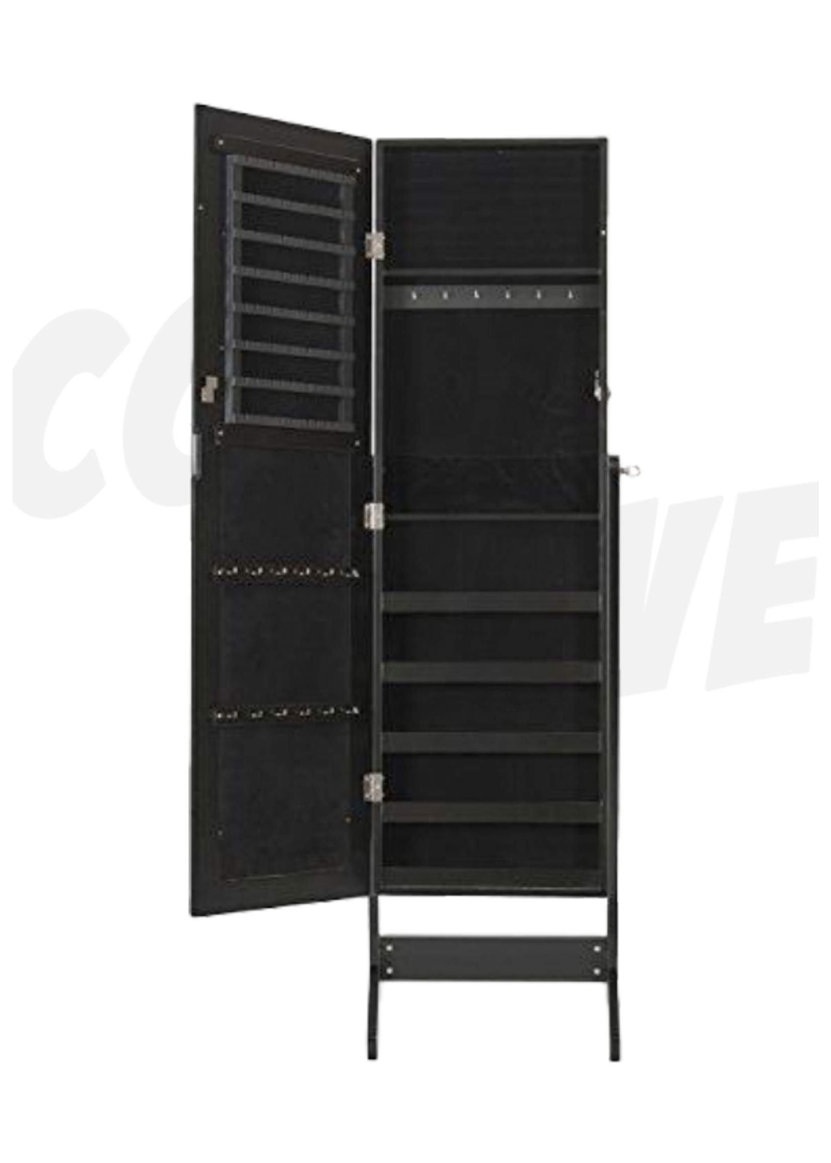 Home Accents Mirrored Jewelry Cabinet (Black)