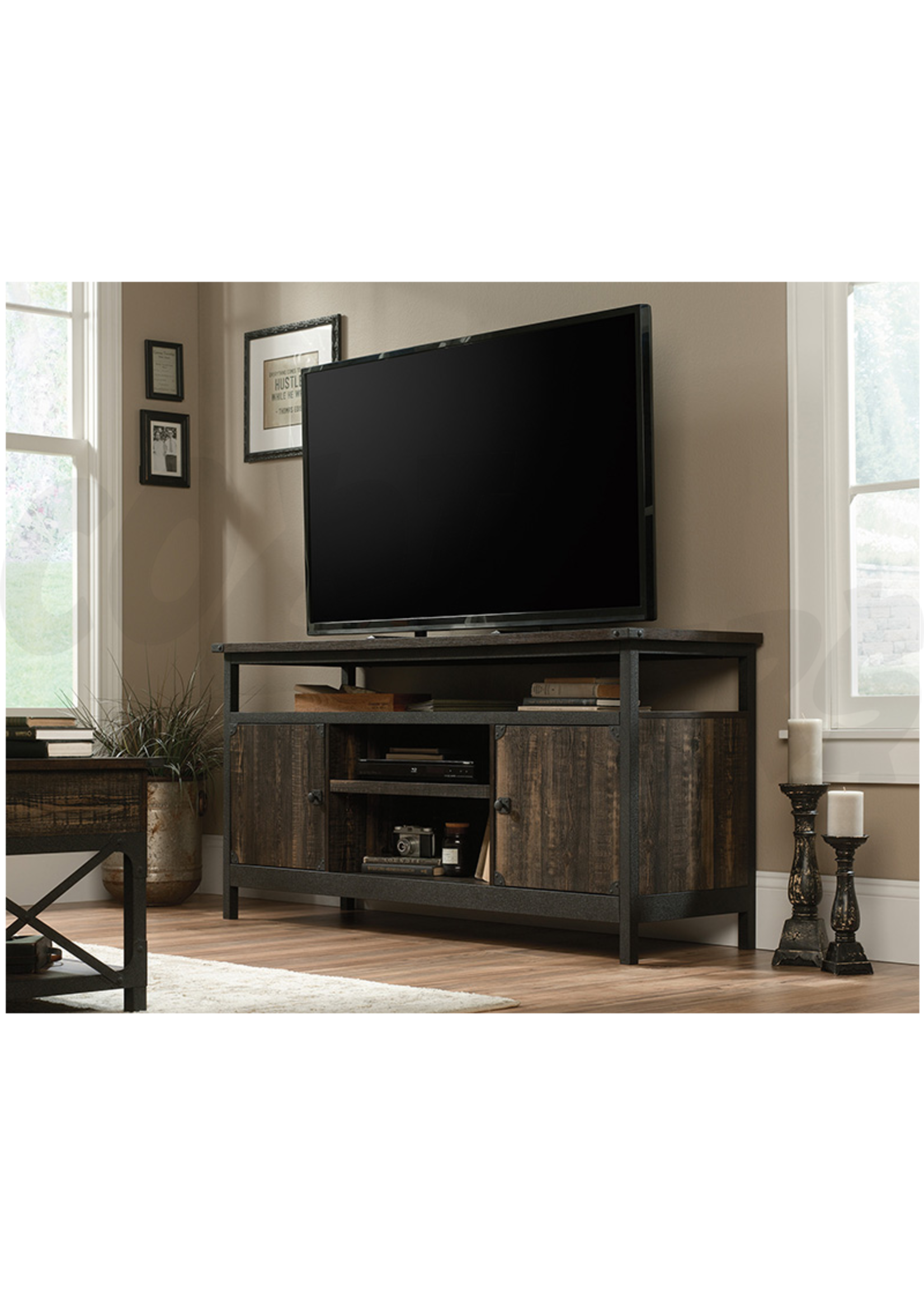 Sauder Sauder Steel River Entertainment Credenza (Carbon Oak)