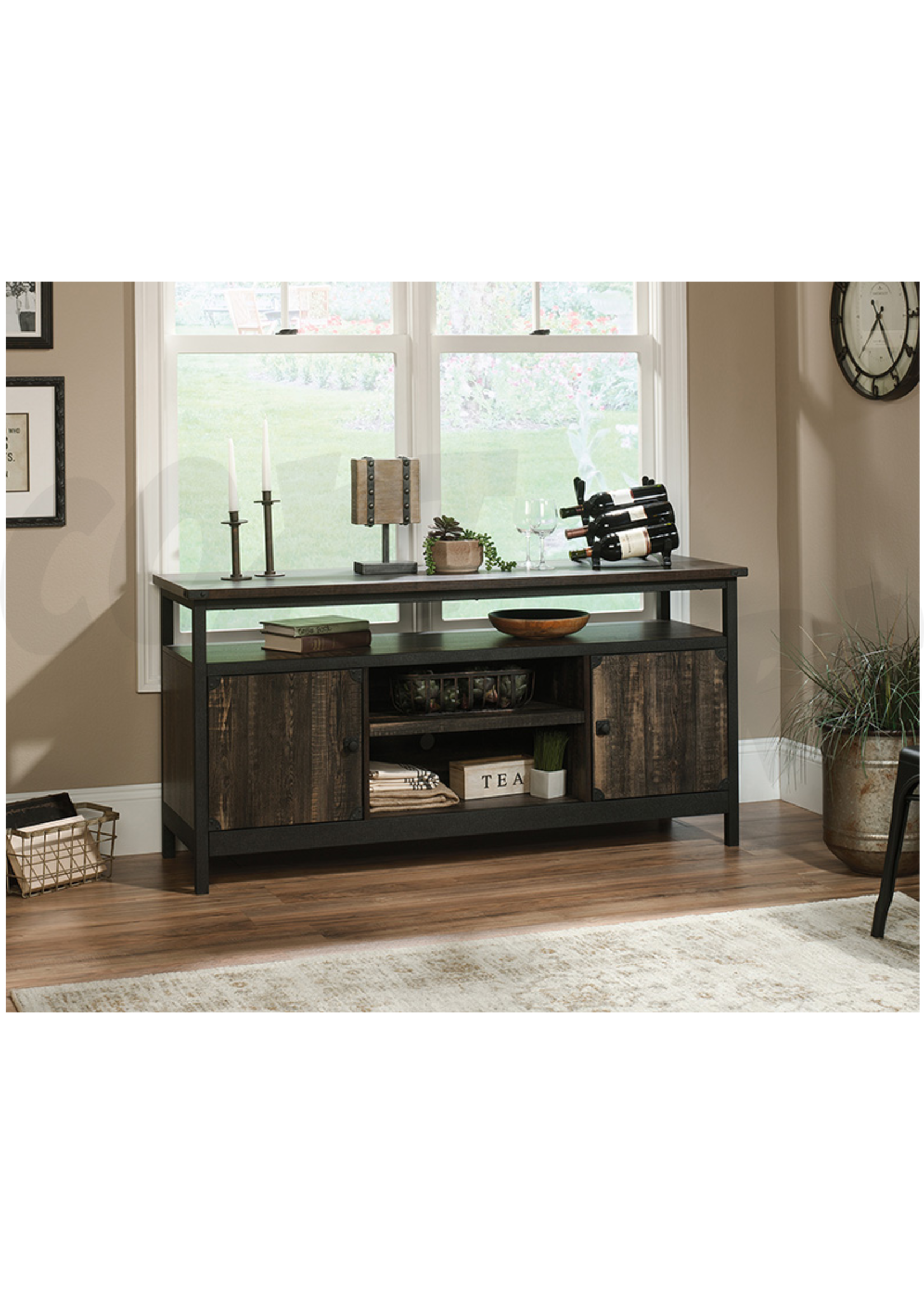 Sauder Sauder Steel River Entertainment Credenza (Carbon Oak)