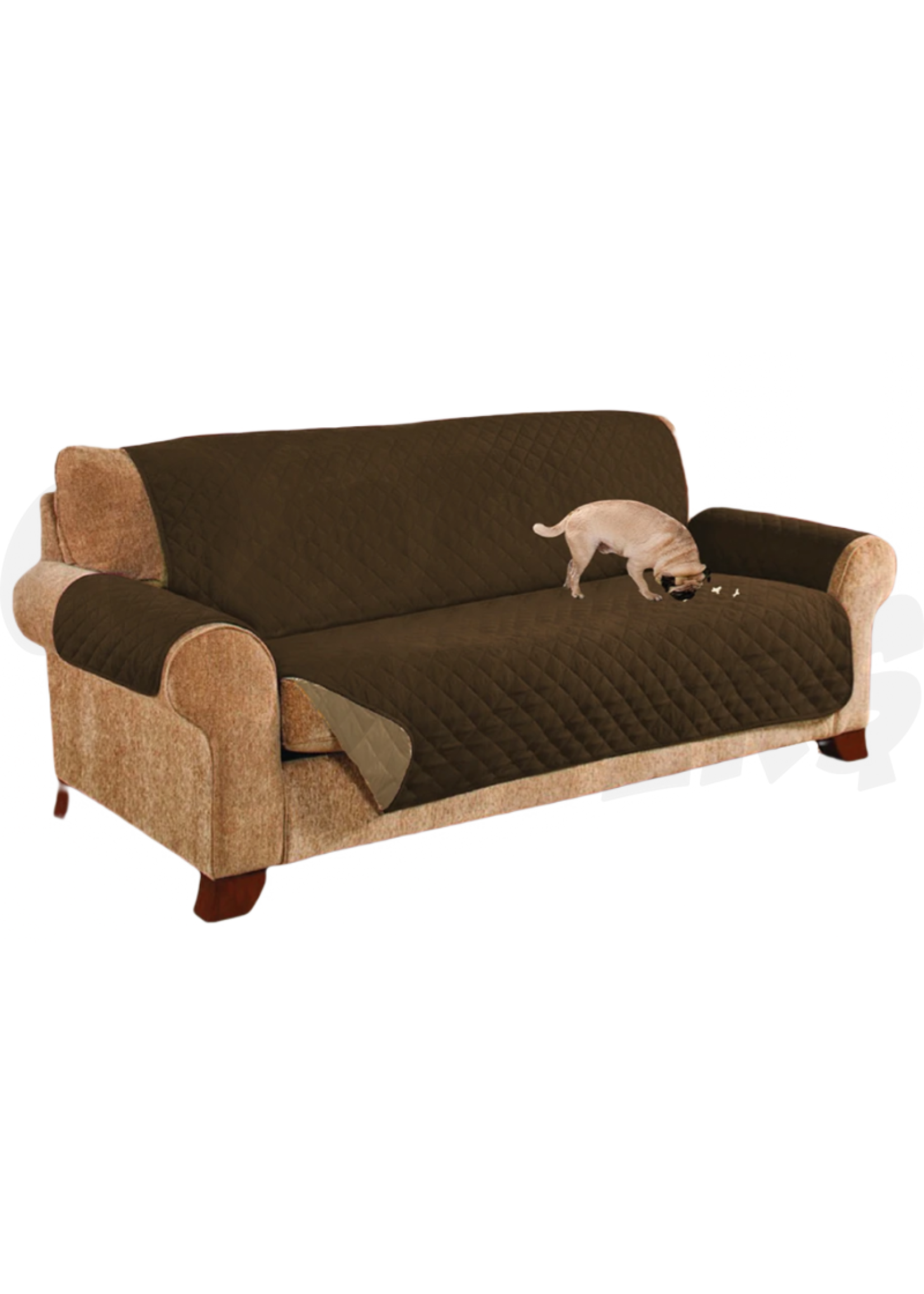 Dahdoul 3pc Sofa Protector Brown/Tan