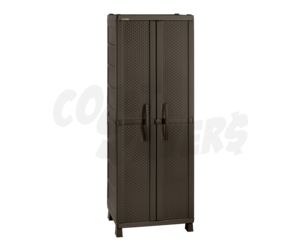 Rimax Brown Resin Rattan Wardrobe Cabinet