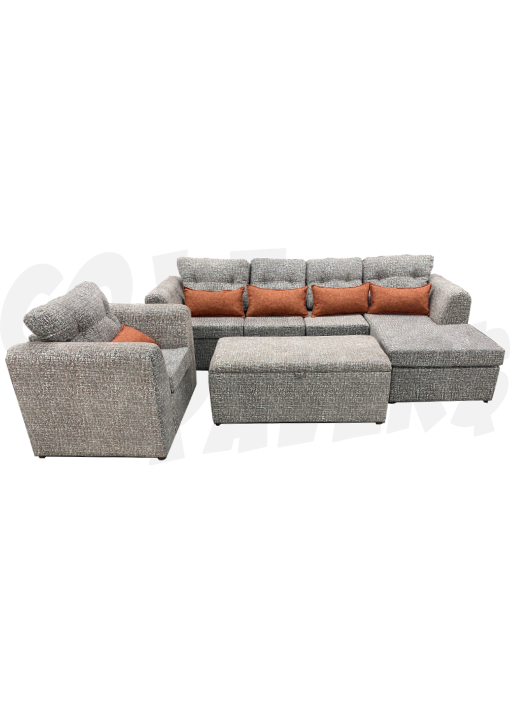 Zara L-Shaped Sectional w/ Single Chair