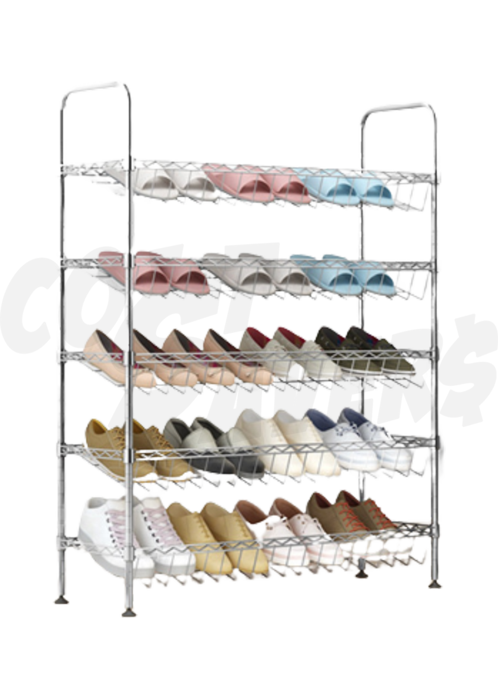 Welland 5 Tier Chrome Adjustable Shoe Rack