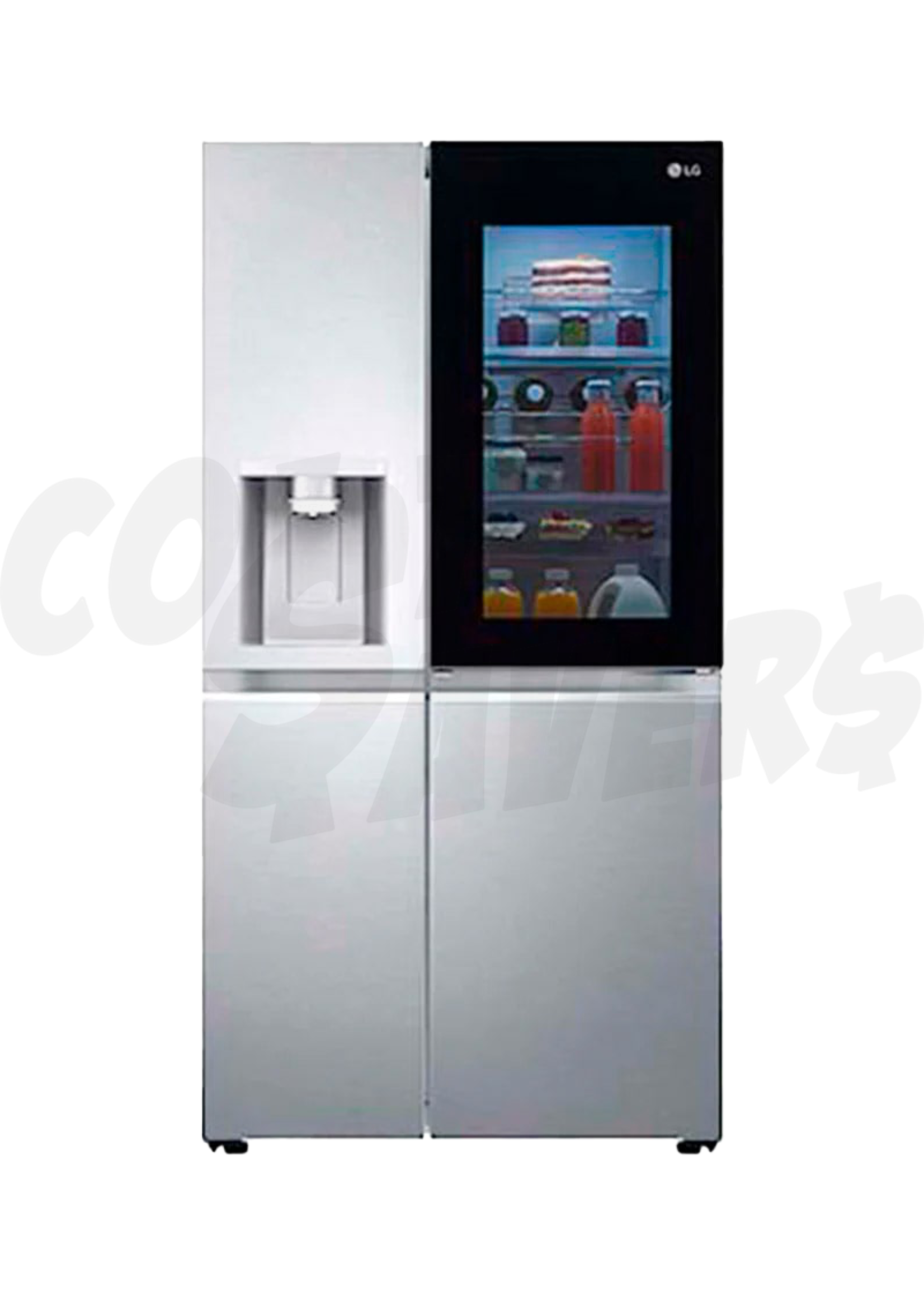 LG LG 24 Cu.Ft Instaview SXS Refrigerator w/Dispenser (Platinum Silver) (LS66SXNC)