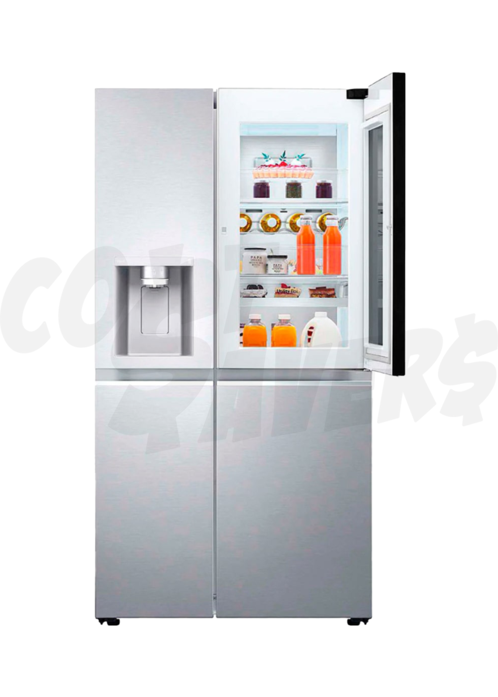 LG LG 24 Cu.Ft Instaview SXS Refrigerator w/Dispenser (Platinum Silver) (LS66SXNC)