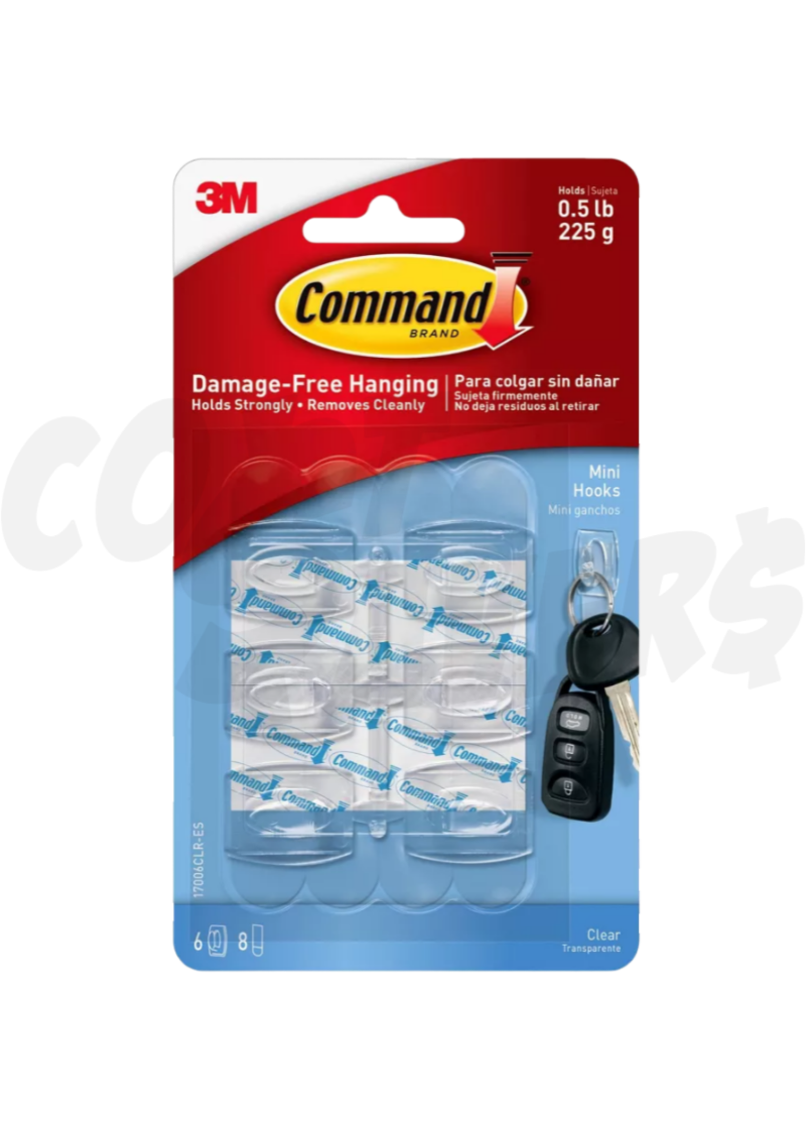 3M 3M Command Damage-Free Hanging 0.5Lbs (Clear)