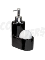 Home Basics Home Basics Ceramic Soap Dispenser w/ Sponge Black