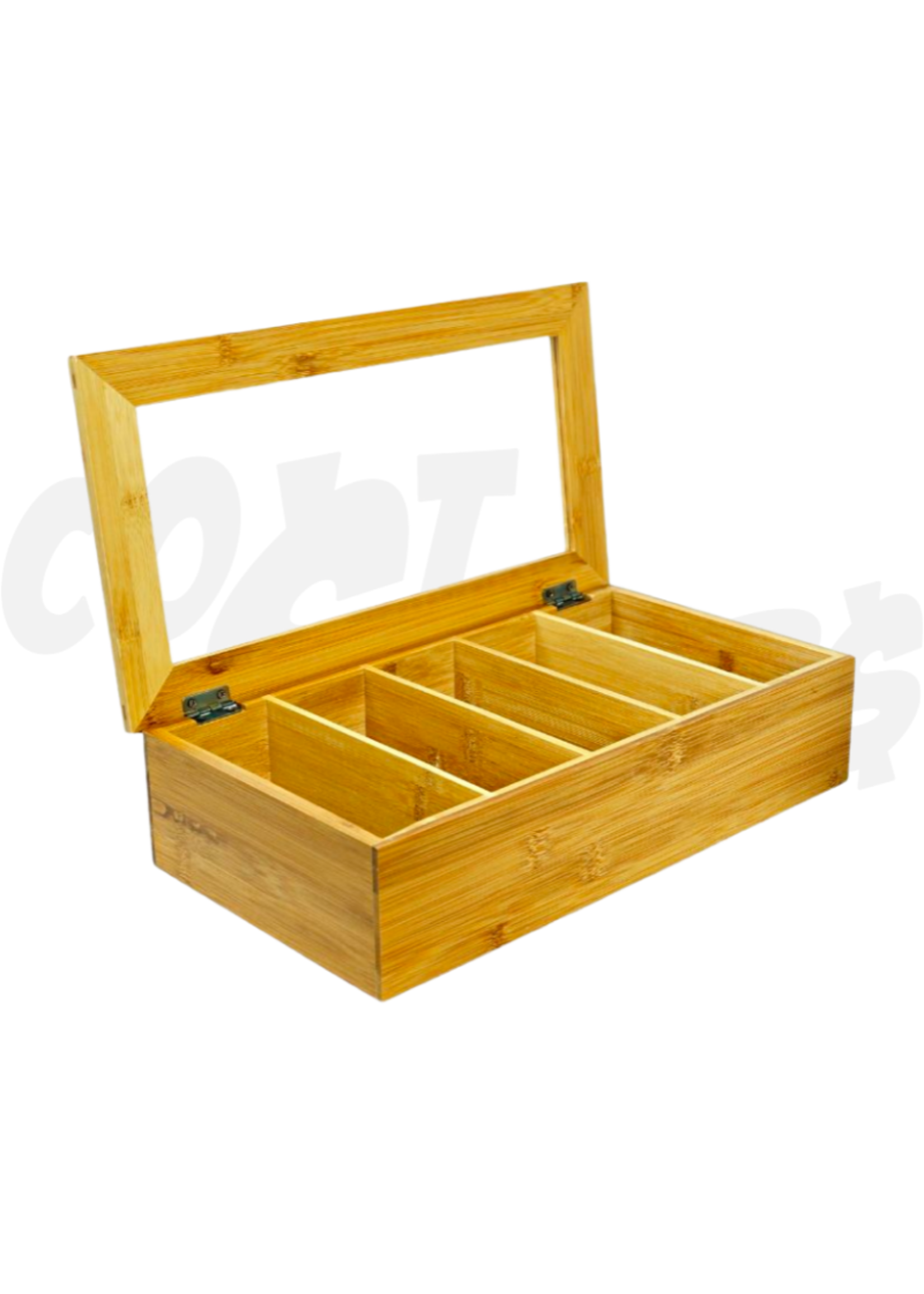 Wooden 5 Compartment Tea Box