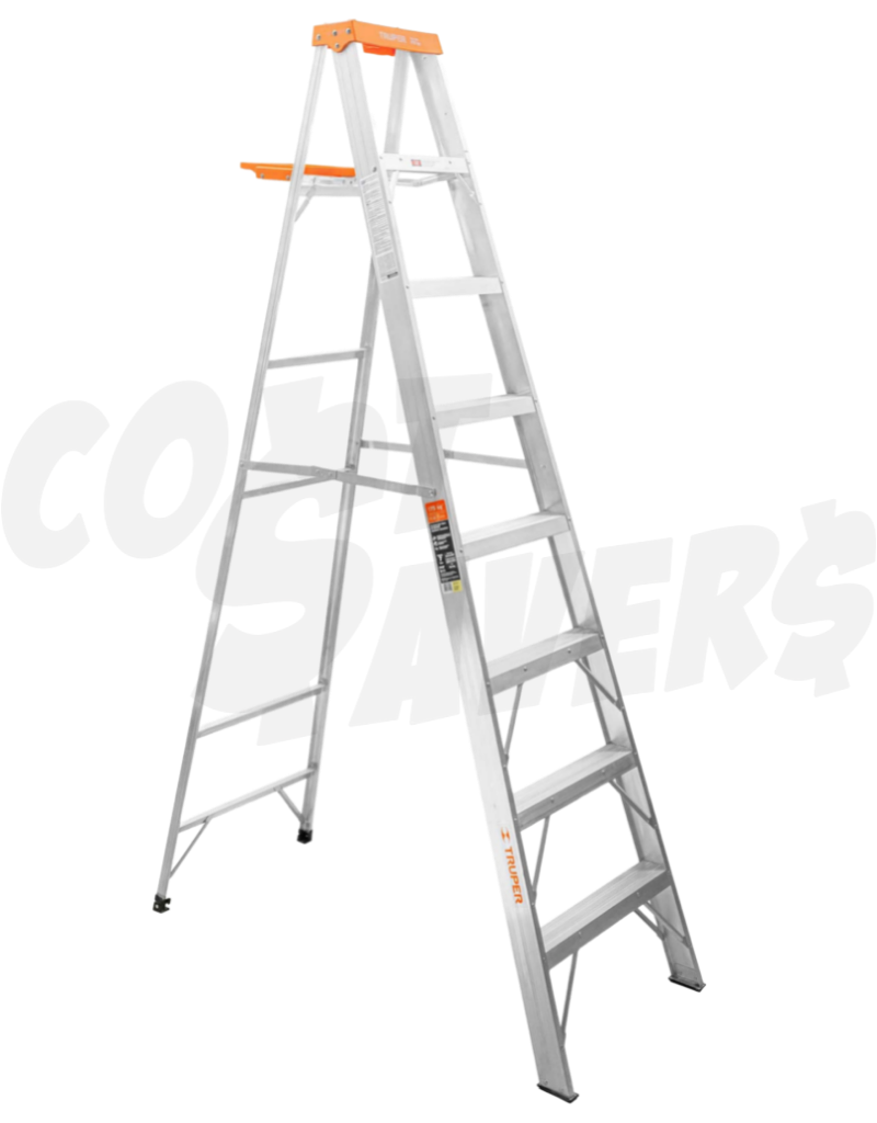 Truper 8ft Light Aluminum Step Ladder Cost Savers