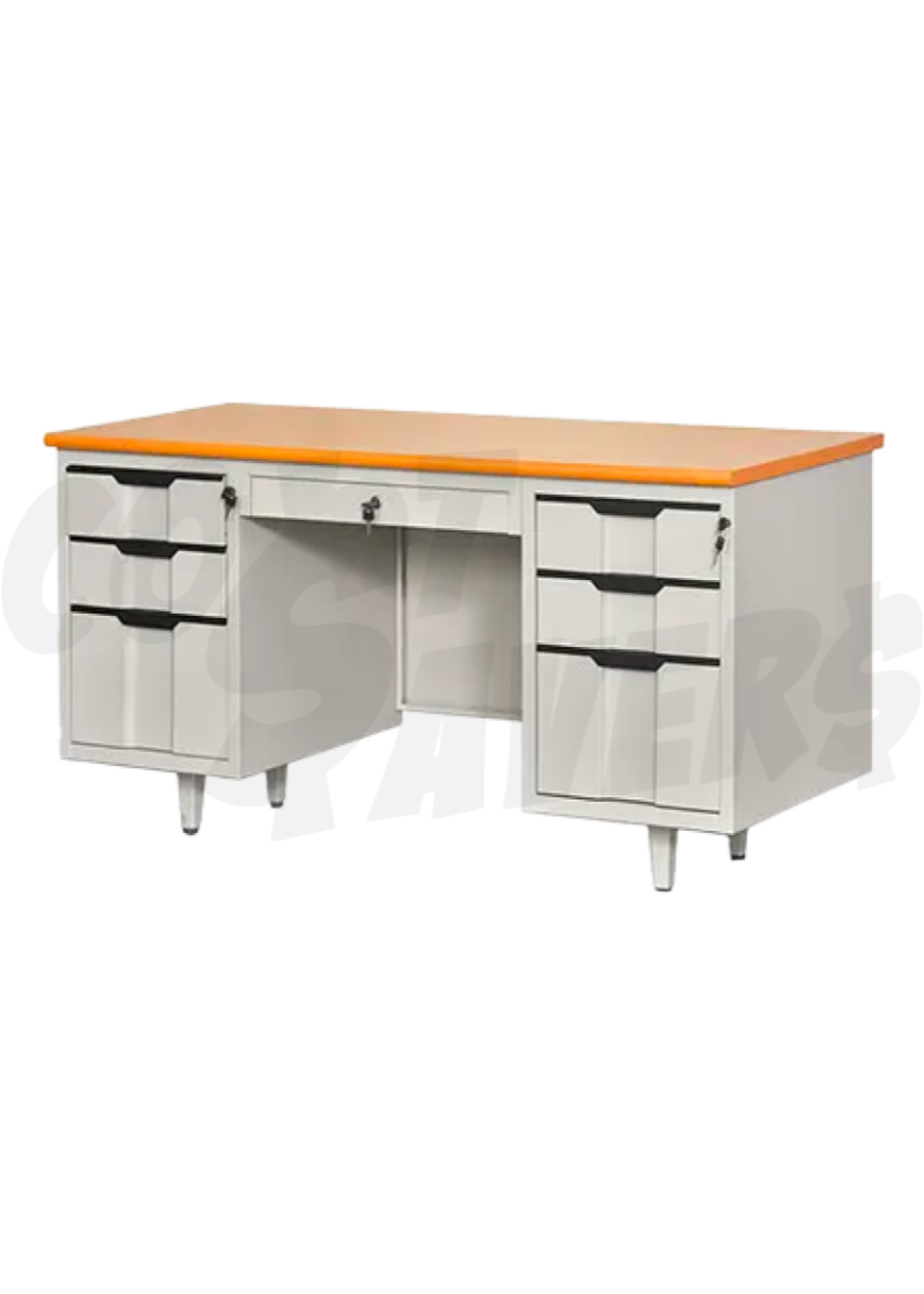 6 Drawer Metal Office Desk